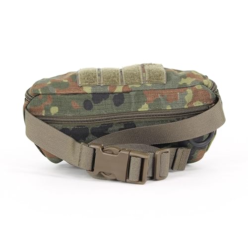 Zentauron Taktische Bauchtasche 1,25L aus Cordura - MOLLE Hüfttasche mit 2 Fächern & Klettfläche für EDC, IFAK & Outdoor - Hüftgurt 70-120 cm - Robuste Gürteltasche für Militär, Wandern & Freizeit