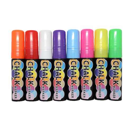 Katutude 8 Colors Liquid Chalk Markers 15mm Tips Chalk Markers Non-Toxic Erasable Liquid Chalk Markers Car Window Chalkboard Pens for Signs, Windows, Blackboard, Glass, Mirrors
