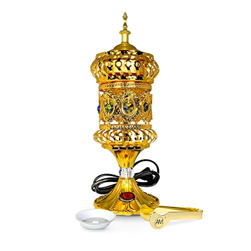 ATTAR MIST Electric Incense Burner - Oud Frankincense Resin Burner - Intricate Carousel Large Mabkhara Gold ATTAR MIST Electric Incense Burner - Oud Frankincense Resin Burner - Intricate Carousel Large Mabkhara Gold