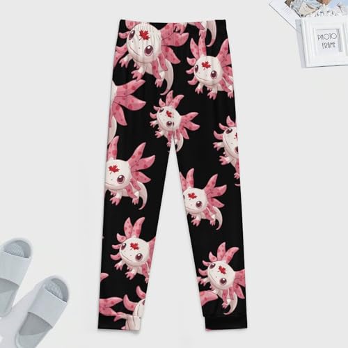Canadian Axolotl Lover Flag Pajama Pants Men Pj Bottoms Sleepwear Lounge Pant3