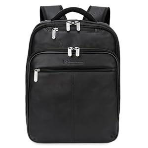 Alpine Swiss Olsen 13” Laptop Travel Backpack Genuine Leather Slim Business Travel Carry On Daypack