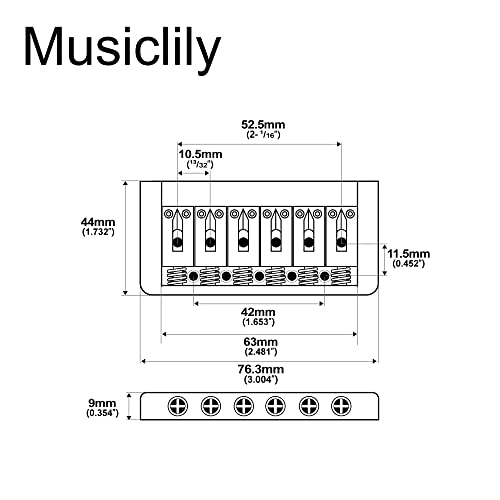 Musiclily 4334368590 52.5Mm Fixed Hardtail Bridge Non-Tremolo Electric Guitar Bridge thumb #1