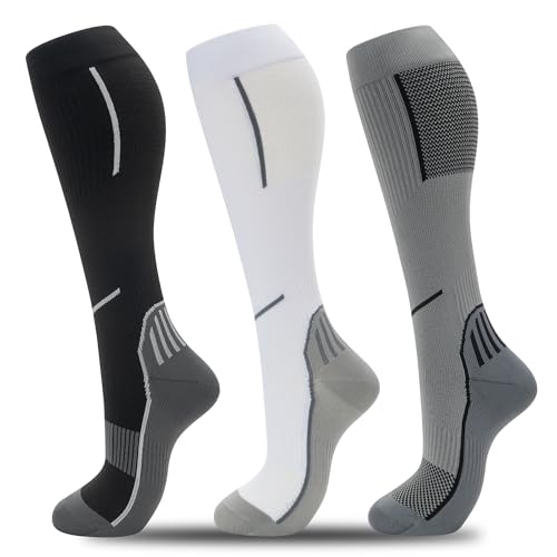 fenglaoda Compression Socks for Women Men 3 Pairs Graduated Compression ...
