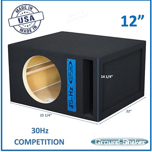 Image of 30HZ Reinforced Competition Single Ported Sub Box Sub Woofer Enclosure Speaker Box Car Audio Subwoofer Ground Shaker Box Ground-Shaker (Blue Plaque, 12 inch)