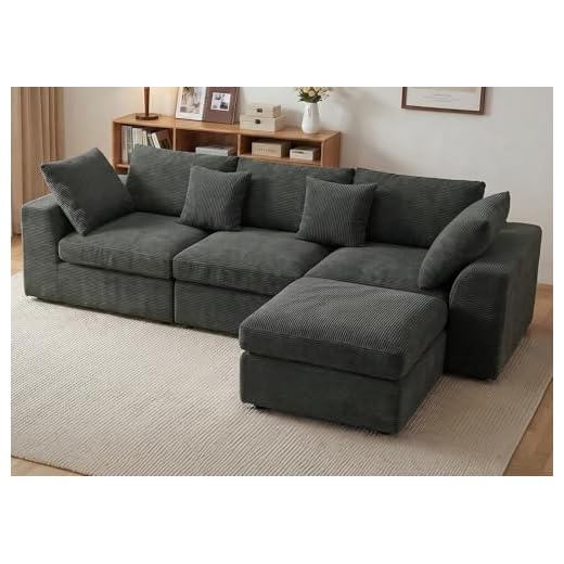 110" Cloud Sectional Sofa with Ottoman