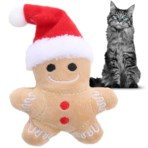 Juguetes para Masticar Gatitos para la dentición - Juguetes portátiles de Hierba gatera para Gatos interactivos - Juguete de dentición de Gato de Navidad para Reducir el aburrimiento y la incomodidad