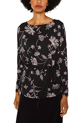 ESPRIT Collection 119eo1k031 T-Shirt À Manches Longues, Noir (Black 001), Large Femme