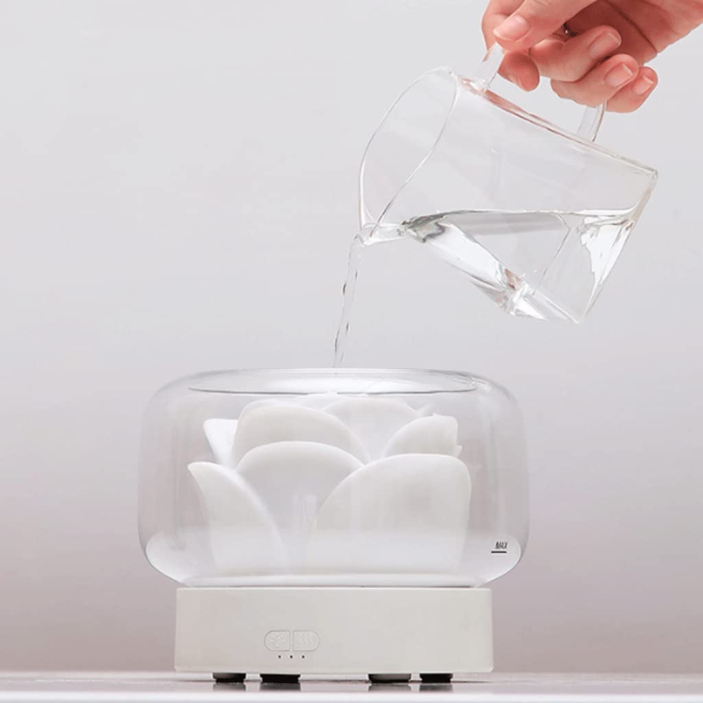 Ulepszony Smart Power-off etherische olie-diffuser, ultrasone mute-luchtbevochtiger met grote watertank 400 ml, 7 kleuren nachtverlichting, creatief cadeau Zrelaksować się