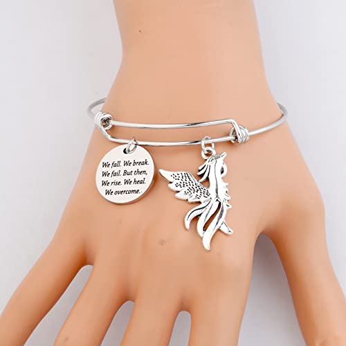 AKTAP Phoenix Bracelet Phoenix Fire Bird Resurrection Jewelry We Fall We Break We Fail But Then We Rise Rebirth Rising Gift for Women (Phoenix Bracelet) - Image 5