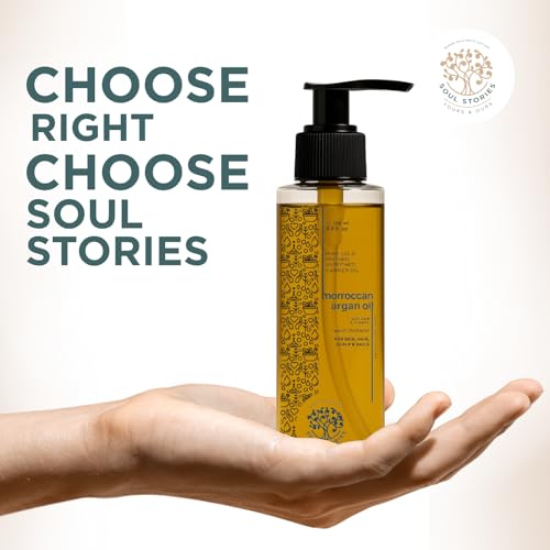 Image of Soul Stories Moroccan Argan Oil 100ml | 100% Pure Cold Extracted Oil for Hair, Face & Skin | Helps Repair Dry, Frizzy Hair, Improve Softness & Shine | Nourishing Care Oil