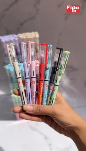 Image of Figo Moow Liquid Roller Pen (Pack of 10 - Red) (Red)