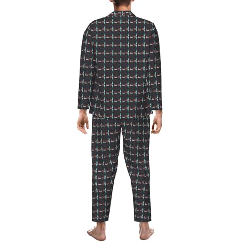 Pyjama homme deux pièces à manches longues imprimé flèches aux finitions premium