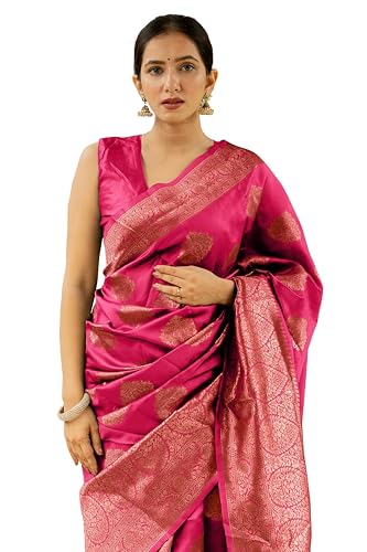 Image of Subham Saree for Woman Silk Cotton Kanjivaram | Soft Easy to Drape Daily Wear Sari with Blouse Fabric