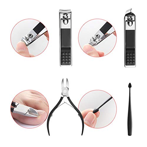 HONGYIFEI2021 Nagelset Damen Schwarz Nagelknipser Set Edelstahl Nagelknipser Sets Gesicht Haut- und Nagelpflege… – Bild 6