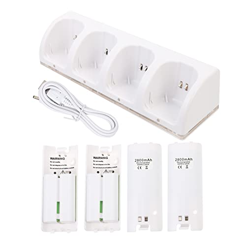 Base de carga de 4 ranuras SHINEOFI con adaptador de batería para mandos de consola en el salón