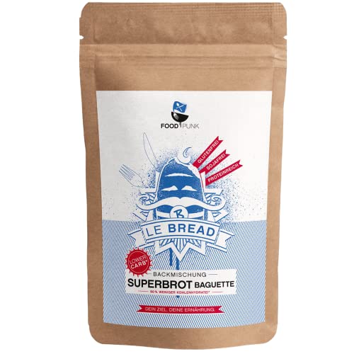 FOODPUNK LOWER-CARB-BROT-BACKMISCHUNG | Le Bread rustikales Baguette | glutenfrei | ballaststoffreich | eiweissreich | ohne Zuckerzusatz | ohne Getreide | eiweissbrot Cover