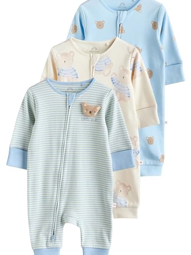 Next Bebés niño Pack de 3 Pijamas Tipo Pelele para bebé Azul 6 Meses