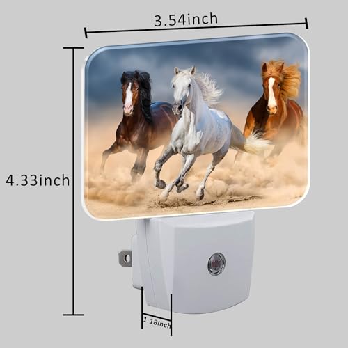 Image of Horse Running in Desert Night Light Plug into Wall, Cool Horse Night Light with Dusk to Dawn Sensor for Kid Girls Boys Women Men Room, Hallway, Kitchen, Bathroom, Stairs Decor