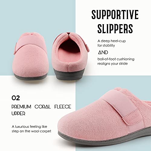 BCSTUDIO Women’s Orthotic House Slippers with Arch Support Adjustable Fuzzy Ladies Shoes4