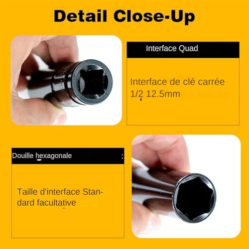 Kit de clé pneumatique robuste et jeu de douilles outillage mécanique atelier - 6