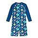 UMELOK Baby Badeanzug UPF 50+ Jungen Länge Reißverschluss Sonnenschutz Kinder Badeanzug Set Schnell Trocknend Tiefsee 9-12 Monate