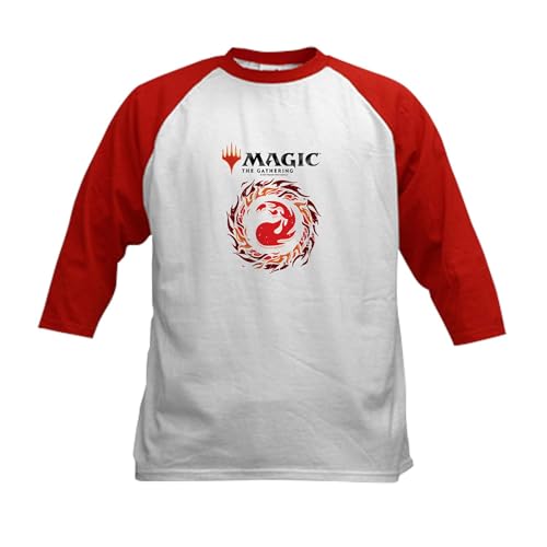 CafePress Magic Red Mana Baseball Jersey Kids Cotton Baseball Jersey, 3/4 Raglan Sleeve Shirt