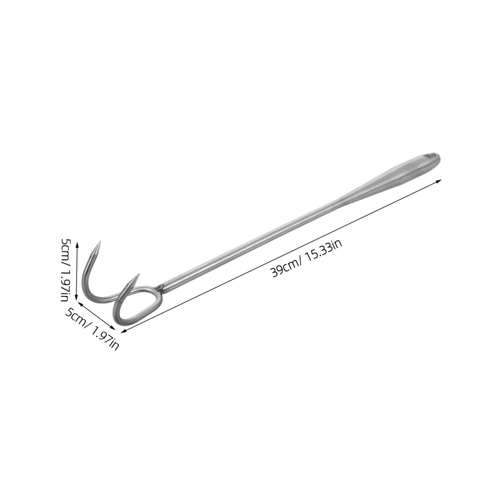 HANABASS Stainless Steel Meat Cooking Hook with Thickened Design Comfortable Handle Turner for BBQ Grilling and Roasting for Outdoor and Home Use