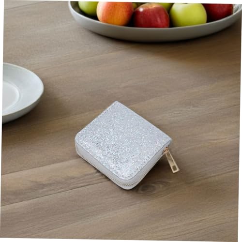 Gatuida 2Pcs Elegant Glitter Wallets for Women Shiny Small Coin Pouch with Zipper Compact Card Holder for Travel Shopping and Parties Women Purse4