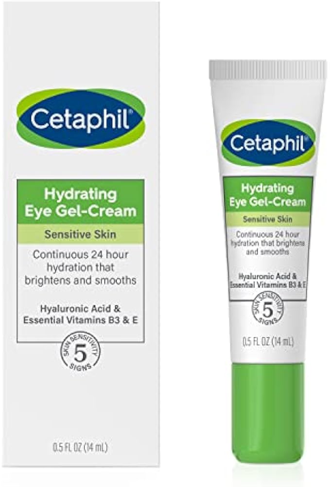 CETAPHIL Hydrating Eye Gel-Cream , With Hyaluronic Acid , 0.5 fl oz , Brightens and Smooths Under Eyes , 24 Hour Hydration for All Skin Types, (Packaging May Vary)