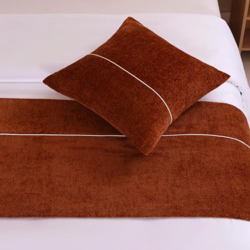 Bufanda de cama de chenilla para evitar manchas en colchas de camas grandes 4
