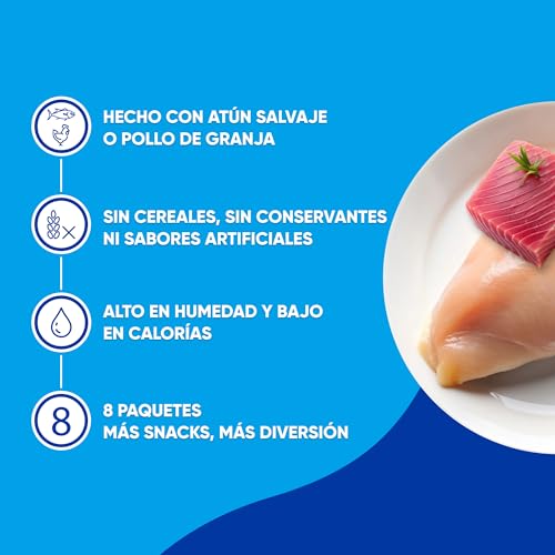 INABA - Aliment au Poulet et au Thon avec Tapioca, Poudre de protéines et extrait de Poulet, 27,3% de protéines, 4,4% de matières Grasses, 56% d'humidité, 1700 kcal/kg - Paquet de 200 g – Image 6