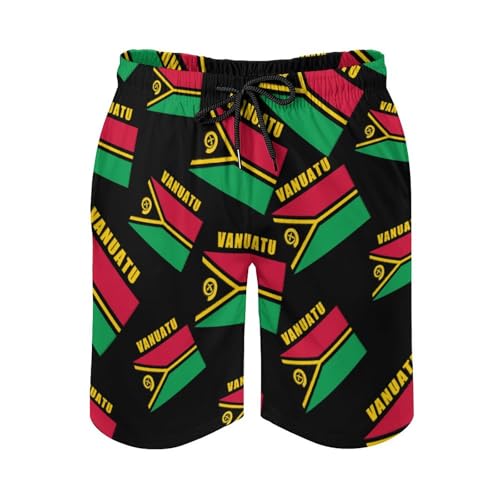 Vintage Vanuatu Flag Men's Swim Trunks Board Shorts Beachshorts Swimsuits with Pockets Mesh Liner3