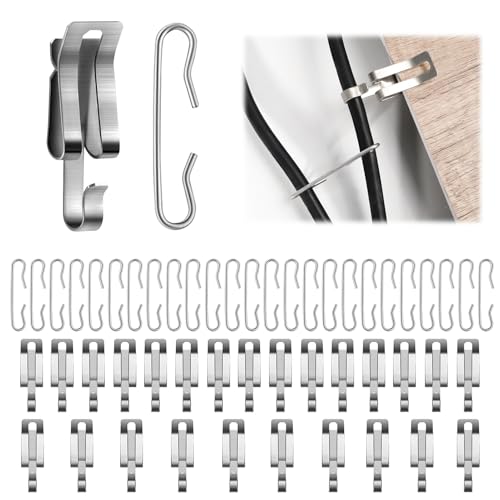 50PCS Heat Cable Clips and Spacers Kit for Roof and Gutter De-Icing - Cable Fixing Hooks for Installing Heat Tape (25 Clips + 25 Spacers)