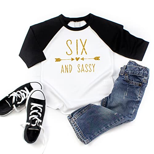 Image of Bump and Beyond Designs 6 Year Old Birthday Shirt Girl Sixth Birthday Outfit