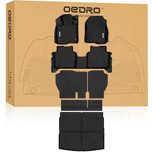 OEDRO Floor Mats Cargo Liner Set Fit for Honda CRV 2023 2024 2025 2026 All Models (Gasoline & Hybrid) Custom Fit All Weather Floor Liners & Trunk Mat TPE Rubber Liners CRV Accessories