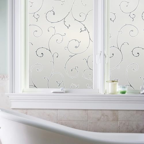 Artscape Etched Lace | Decorative Privacy Window Film with Textured Glass Pattern | Non-Adhesive & UV Protection | Easy to Apply & Removable | 24 x 36 Inches | Made in USA