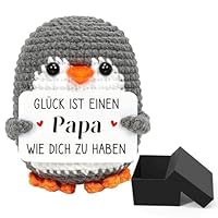 Montrestar Mini Pinguin Geschenke für Papa, Vatergeschenke, Beste Papa Geburtstags Geschenke von Tochter Sohn, Pocket Hug Pinguin Puppe, Vater Geschenk für Weihnachten Silvester Oster Vatertag
