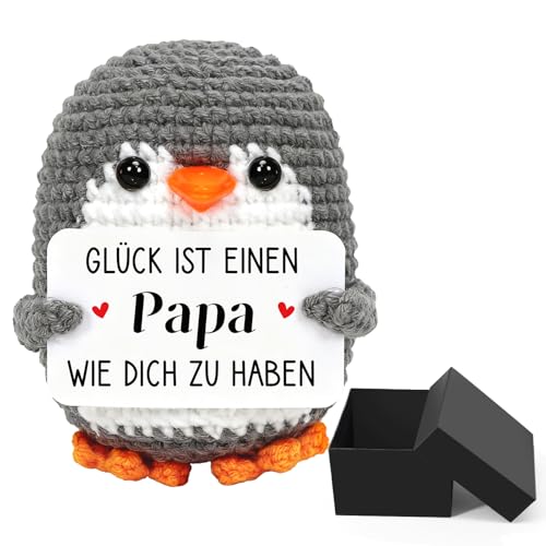 Montrestar Mini Pinguin Geschenke für Papa, Vatergeschenke, Beste Papa Geburtstags Geschenke von Tochter Sohn, Pocket Hug Pinguin Puppe, Vater Geschenk für Weihnachten Silvester Oster Vatertag