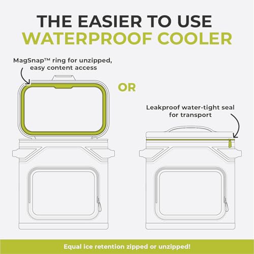 Image of CORE Magnetic Leak Proof Soft Cooler with Waterproof Zipper | Insulated Bag Portable Ice Chest Box | Best Soft Cooler for Food & Beverages for Tailgating, Car Camping, Travel, and Family Beach Picnics