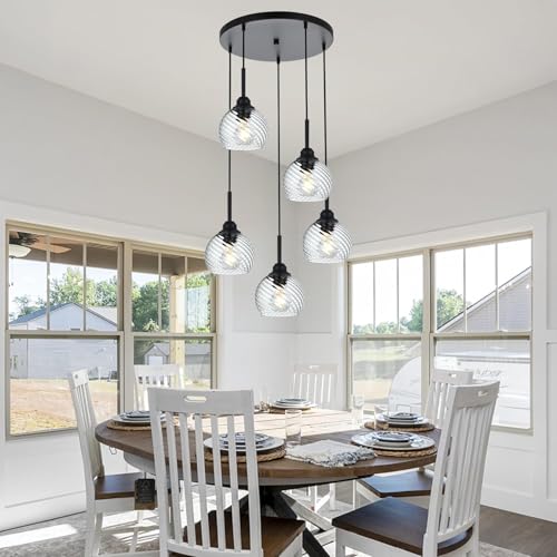 Image of Handblown Clear Hammered Glass Globe Shade- 1.65 inch Fitter Opening - Replacement Lamp Shade for Pendant Lights, Chandeliers, Wall Sconces, Vanity & Ceiling Fixtures (3 Pack)