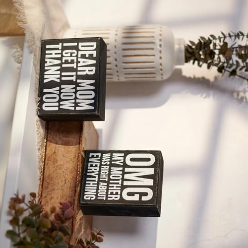 Primitives by Kathy Wooden Box Sign - OMG My Mother was Right About Everything 4x5 inches image 4