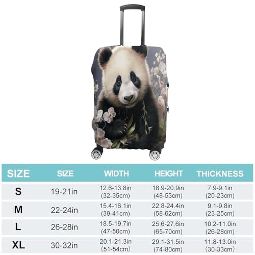 Travel Wheeled Suitcase Sleeve Dustproof Anti-scratch Panda With Flower Luggage Case Protective Cover For 19-32 Inch Luggage2