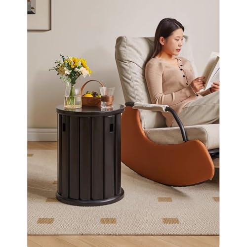 Tabourets ronds en bois massif table basse empilable de chambre salon - 3