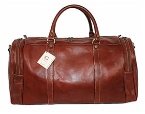 Tuscany Accessori Leder Reisetasche Wochenendetasche Sporttasche Weekender, Marrone, Made in Italy