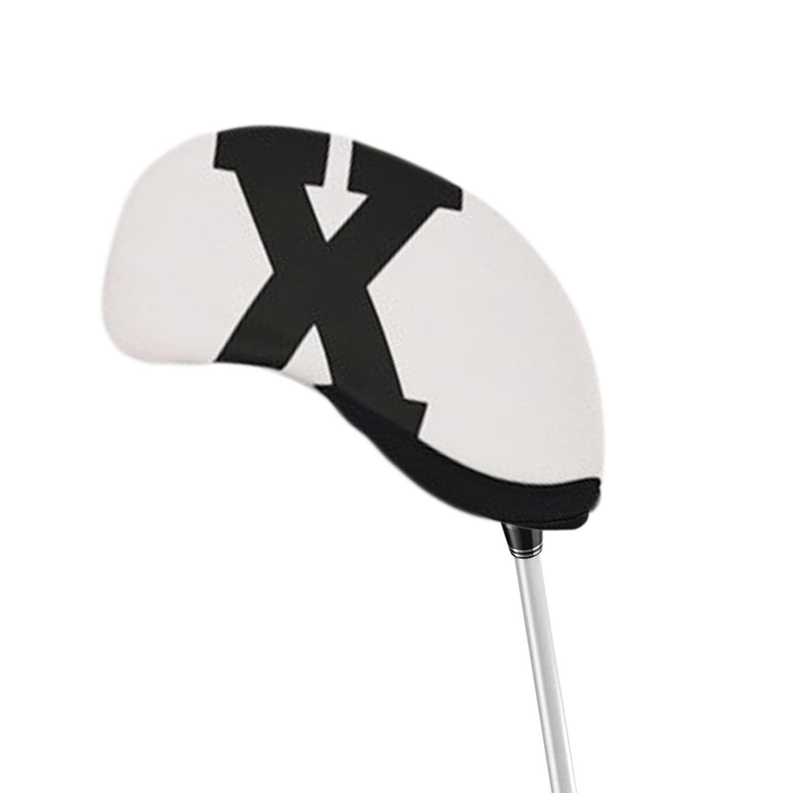 UJEAVETTE 10Pcs Golf Club Headcover Iron Head Cover 4,5,6,7,8,9,A,x,P,S White