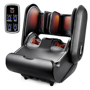 2 in 1 Shiatsu Foot Massager Machine, Foot and Calf Massager with Adjustable Heat, Deep Kneading Therapy, Vibration, Compression, for Plantar Fasciitis, Neuropathy, Gifts for Women Man, up to Size 14