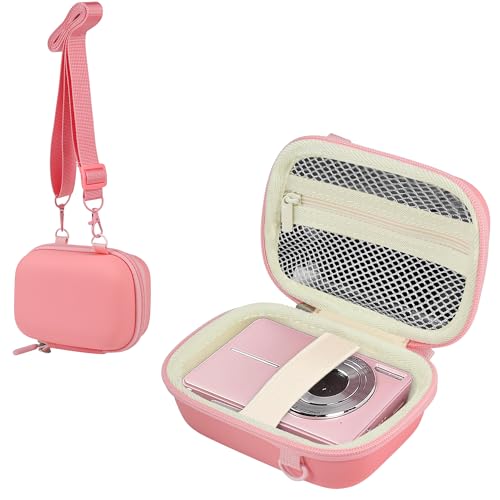 Leayjeen Macchina Fotografica Digitale Custodia, compatibile con ARNSSIEN/VAHOIALD/ZAZYZIA/Duluvulu/nezini, con Tracolla e Maniglia per il Trasporto (Solo Custodia) Rosa