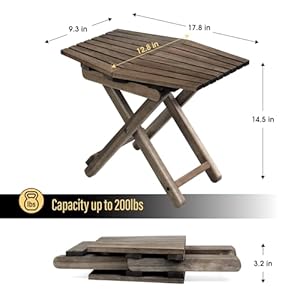 Small Patio Table, Outdoor Folding Side Table, Small Side Table, Accent Table, Small Coffee End Table, Wood Table Top for Living Room, Bedroom, Toilet, Small Space (Walnut - Set of 2, 18"x13") Small Patio Table Outdoor Folding Side Table Small Side Table Accent Table Small Coffee End Table Wood Table Top for Living Room Bedroom Toilet Small Space Walnut Set of 2 18×13