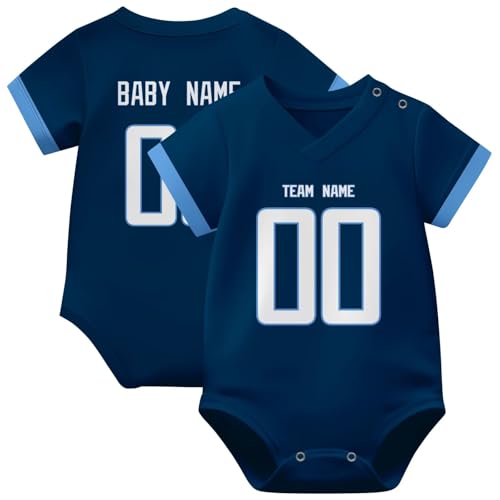 Image of KREDE Baby Clothes Unisex Bodysuit Jersey Style Custom Name Number for Baby Boys
