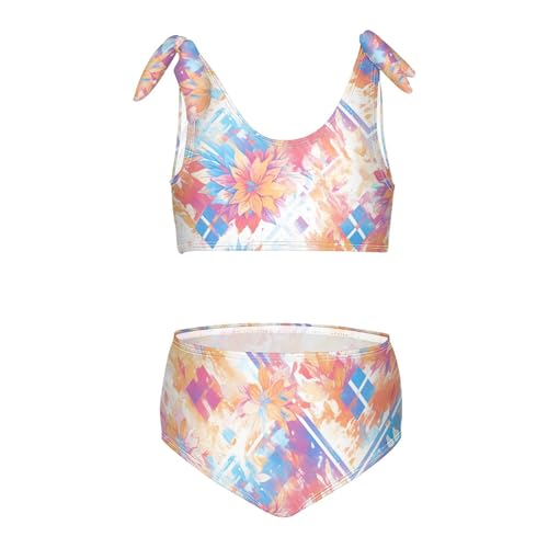 KLL Mandala Lattice Girls Two Piecing Bikini Set Beach Bathing Suit Swimming Suits Adjustable Shoulder Strap